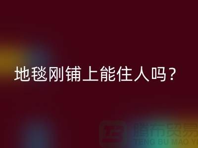 ### 地毯有甲醛吗?刚铺上能住人吗?