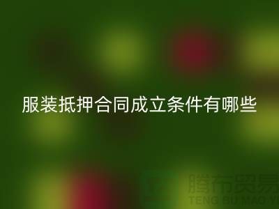 服装抵押合同成立条件有哪些规定和要求@乐动在线登录库存布料厂家